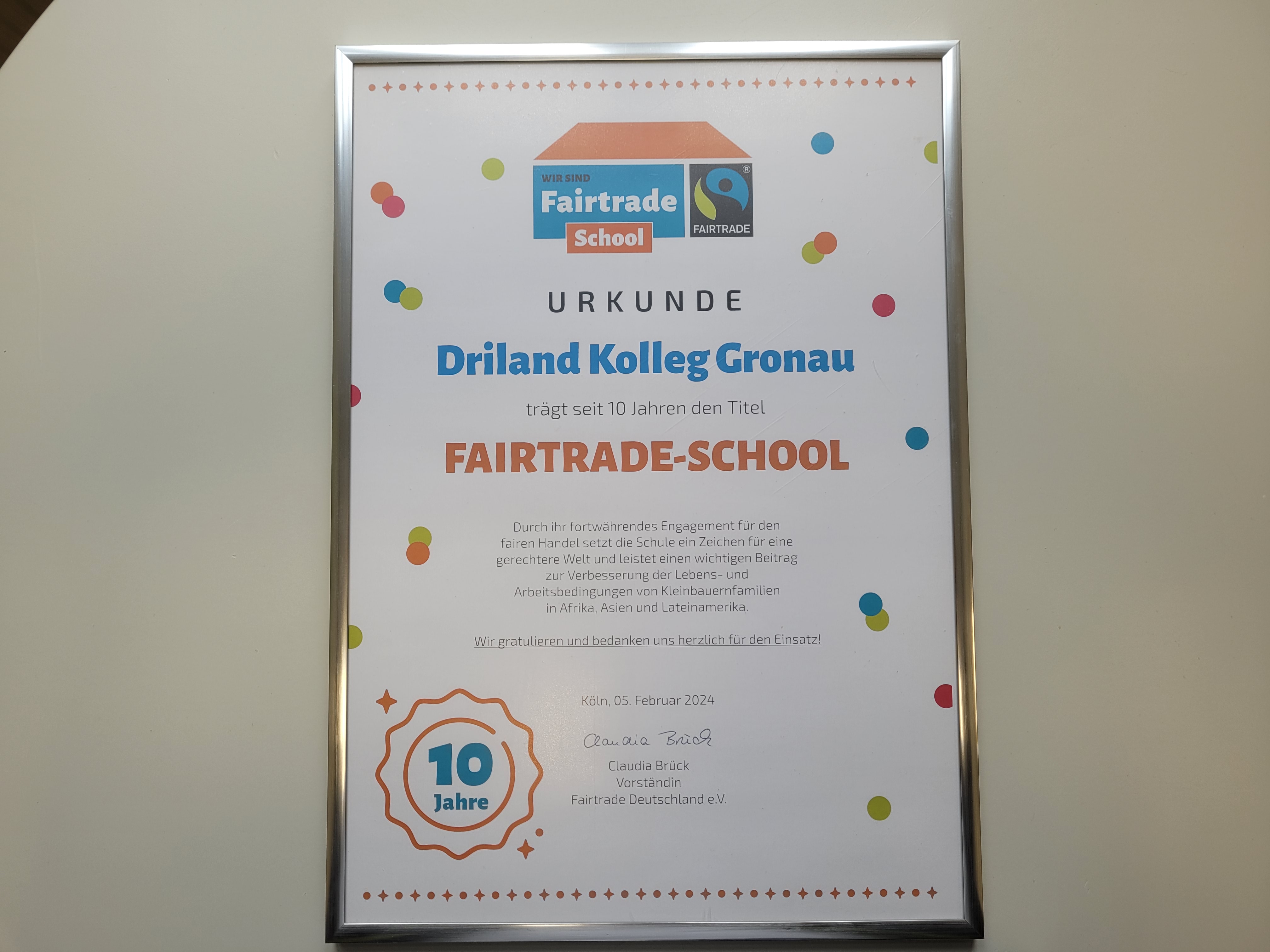 Auszeichnung Fairtrade-School